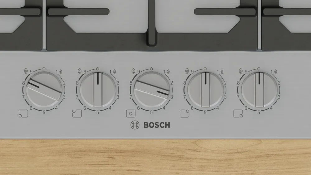 Bosch PCQ7A5I90 Series 6 Gas Hob 75cm Stainless Steel - Image 2