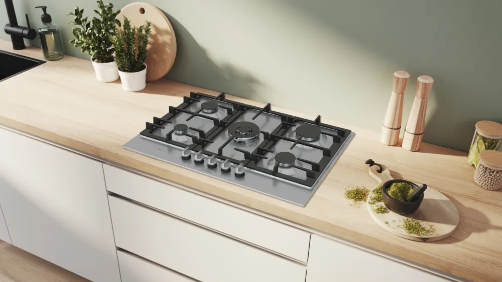 Bosch PCQ7A5I90 Series 6 Gas Hob 75cm Stainless Steel - Image 5