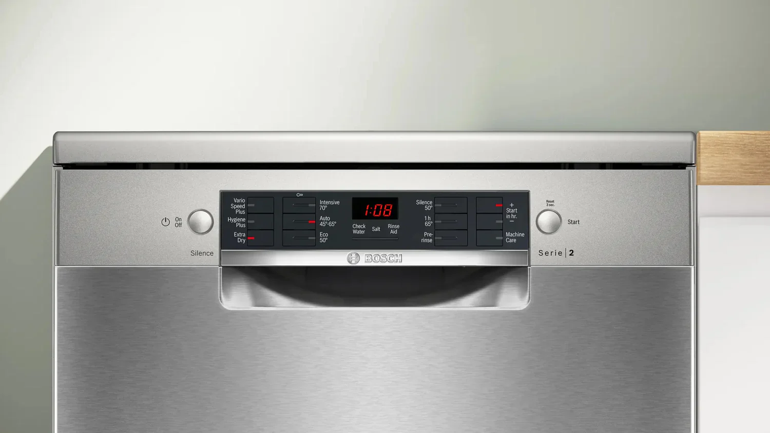 Bosch Series 2 SMS26AI08G Silver Inox Full Size Freestanding Dishwasher - Image 3