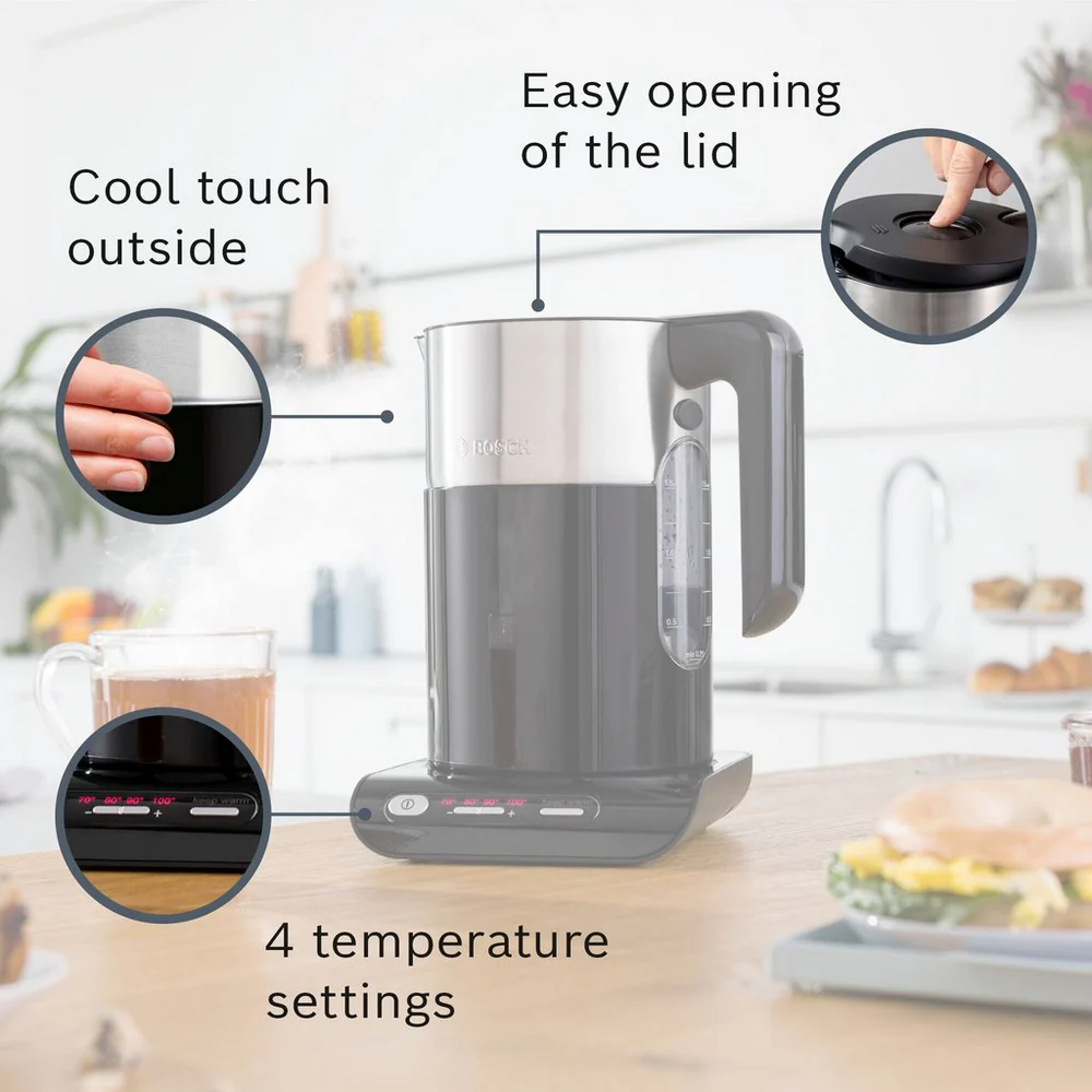 Bosch Styline TWK8633GB 1.5 Litres Jug Kettle - Black - Image 3