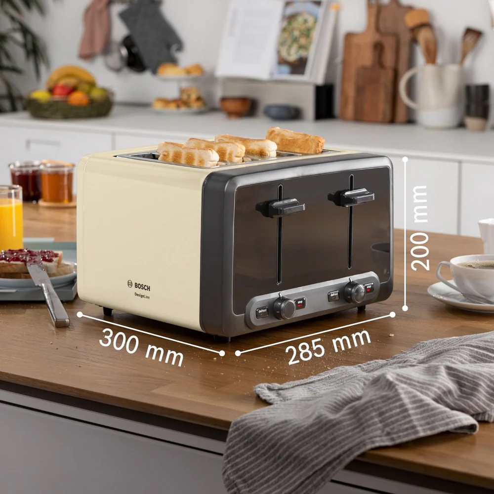 Bosch TAT4P447GB 4 Slot Toaster - Cream - Image 4