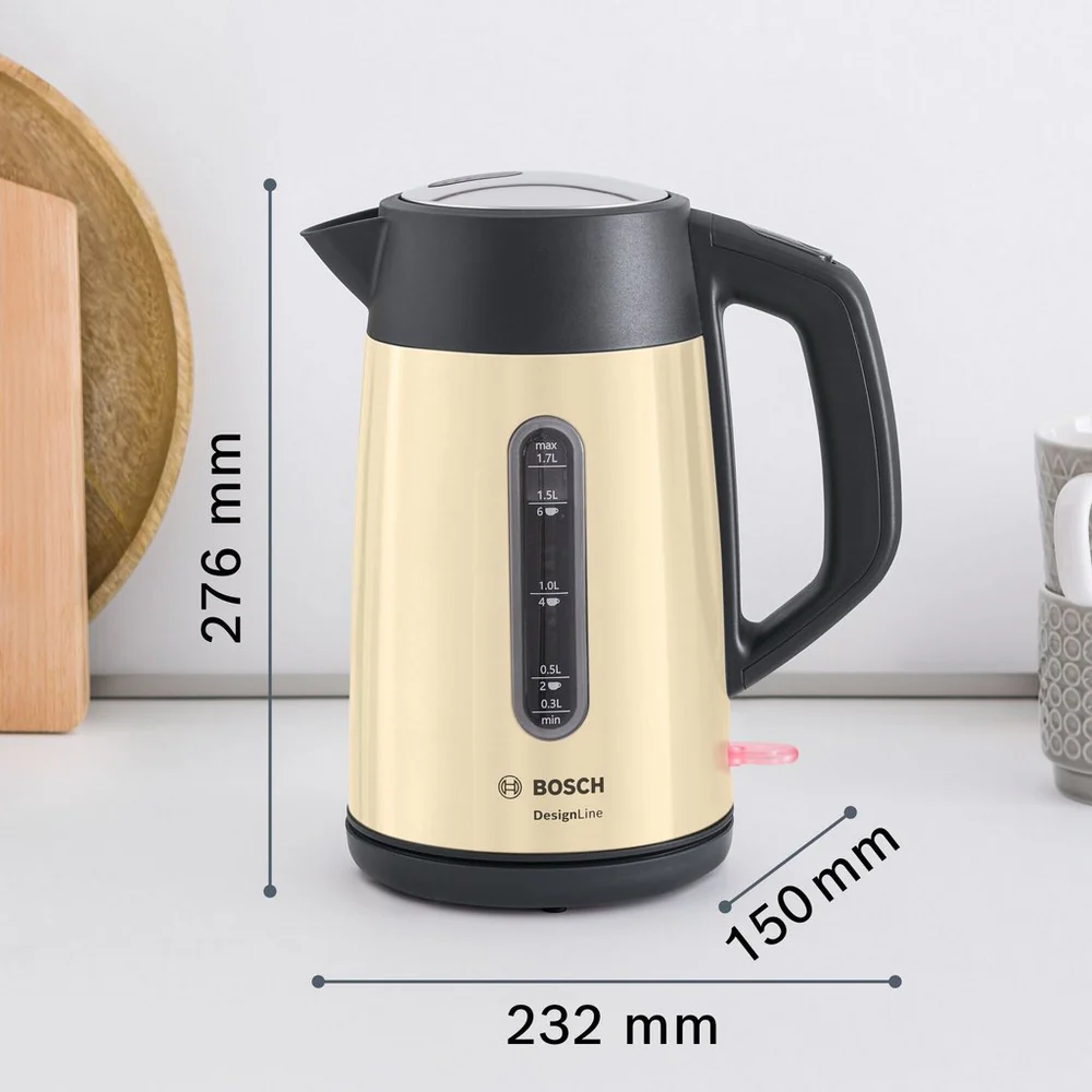Bosch TWK4P437GB 1.7 Litre Traditional Kettle - Cream - Image 2