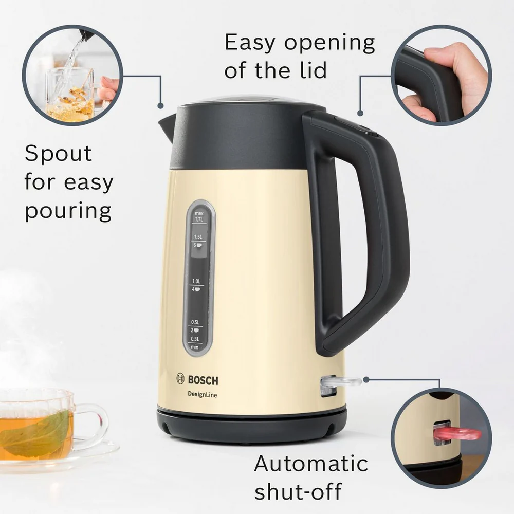 Bosch TWK4P437GB 1.7 Litre Traditional Kettle - Cream - Image 3