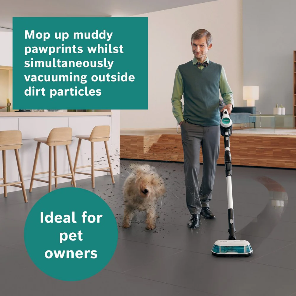 Bosch Unlimited 7 BCS71HYGGB Aqua Vacuum & Mop - 40 Minutes Run Time - White - Image 3
