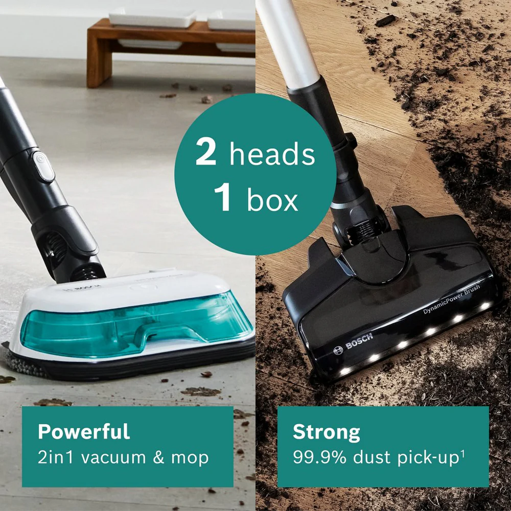 Bosch Unlimited 7 BCS71HYGGB Aqua Vacuum & Mop - 40 Minutes Run Time - White - Image 6