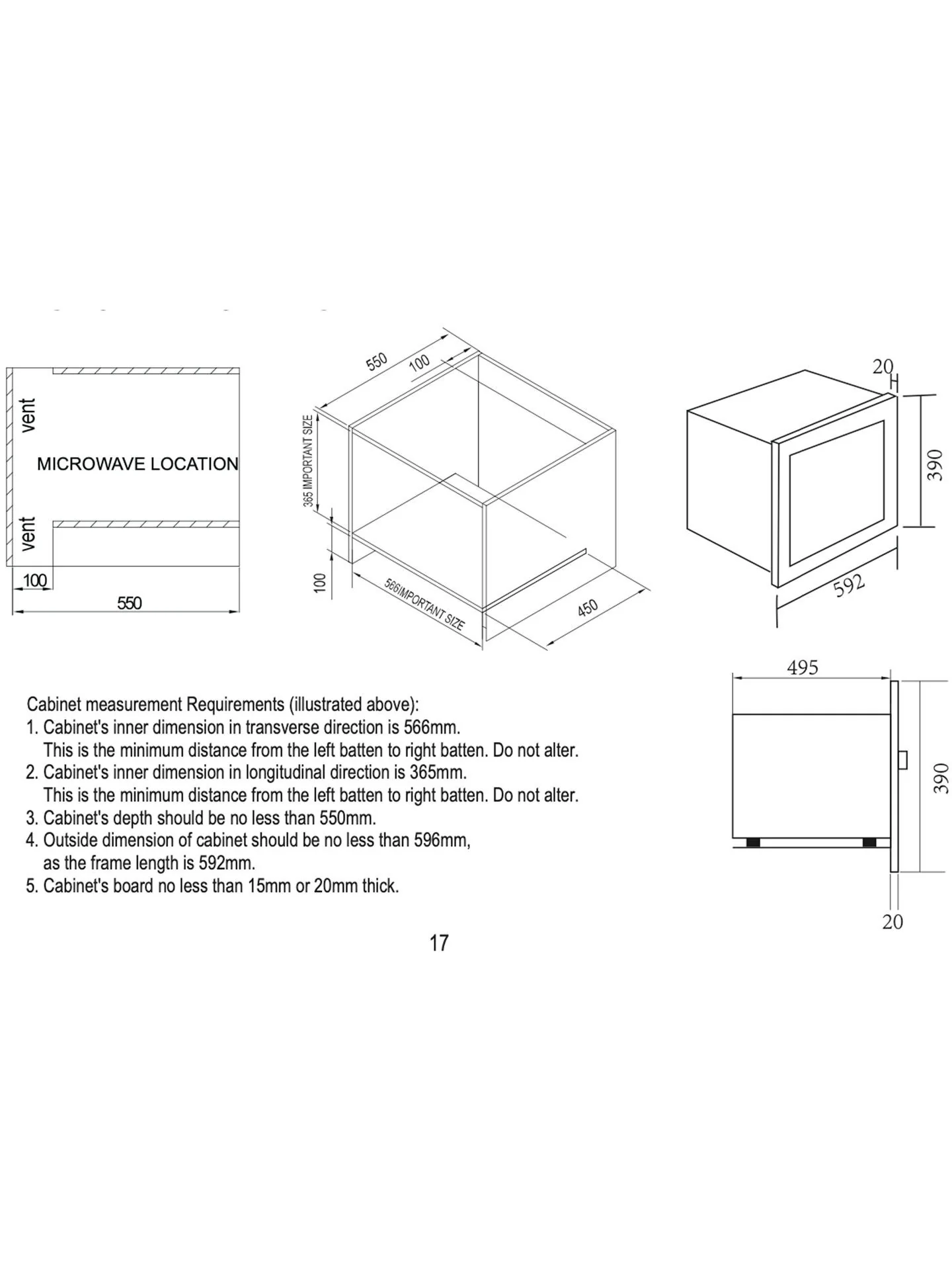 Bourne DBUBCOMBI25SS Built In Microwave & Grill - Image 2