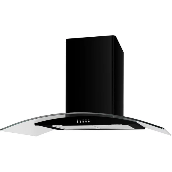 Bourne DBUBSCG90BK 90cm Curved Glass Chimney Hood