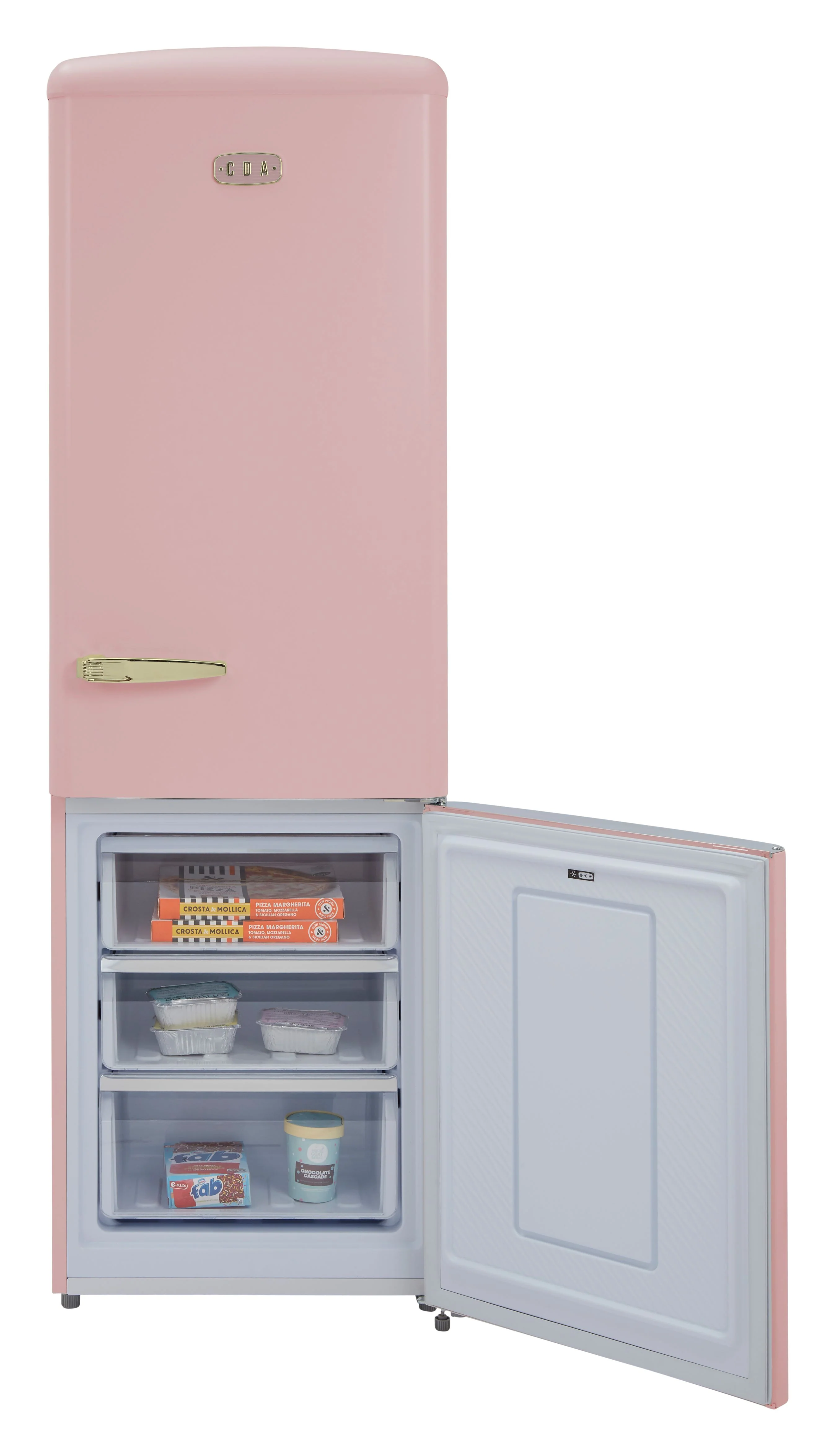 CDA Florence Tea Rose Retro Fridge Freezer - Image 3