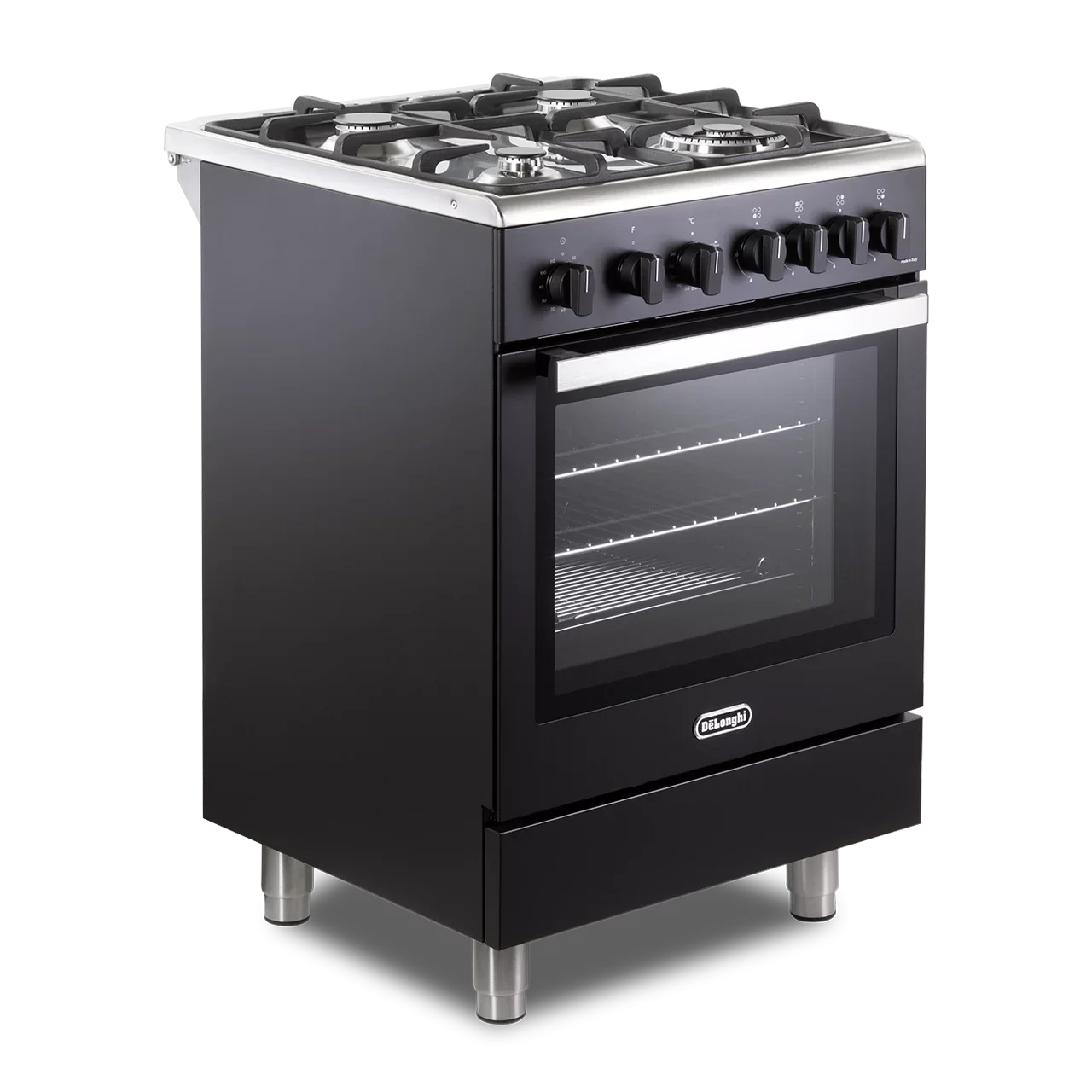 DeLonghi Modern 60cm Single Cavity Gas Range-Style Cooker DSC626G-1 BL Black - Image 3