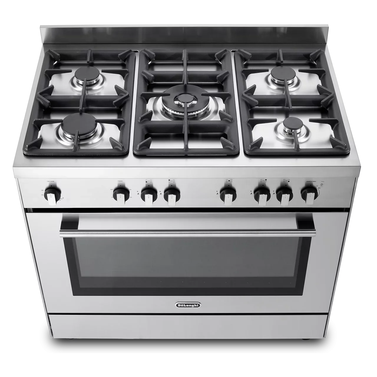 DeLonghi Modern 90cm Single Cavity Gas Range Cooker DSR916GS Stainless Steel - Image 3
