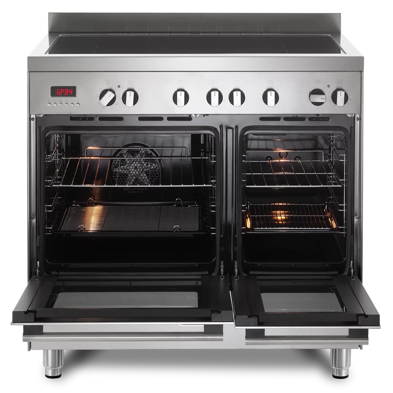 DeLonghi Modern 90cm Twin Cavity Induction Top Range Cooker DTR916-IND2 Stainless Steel - Image 3