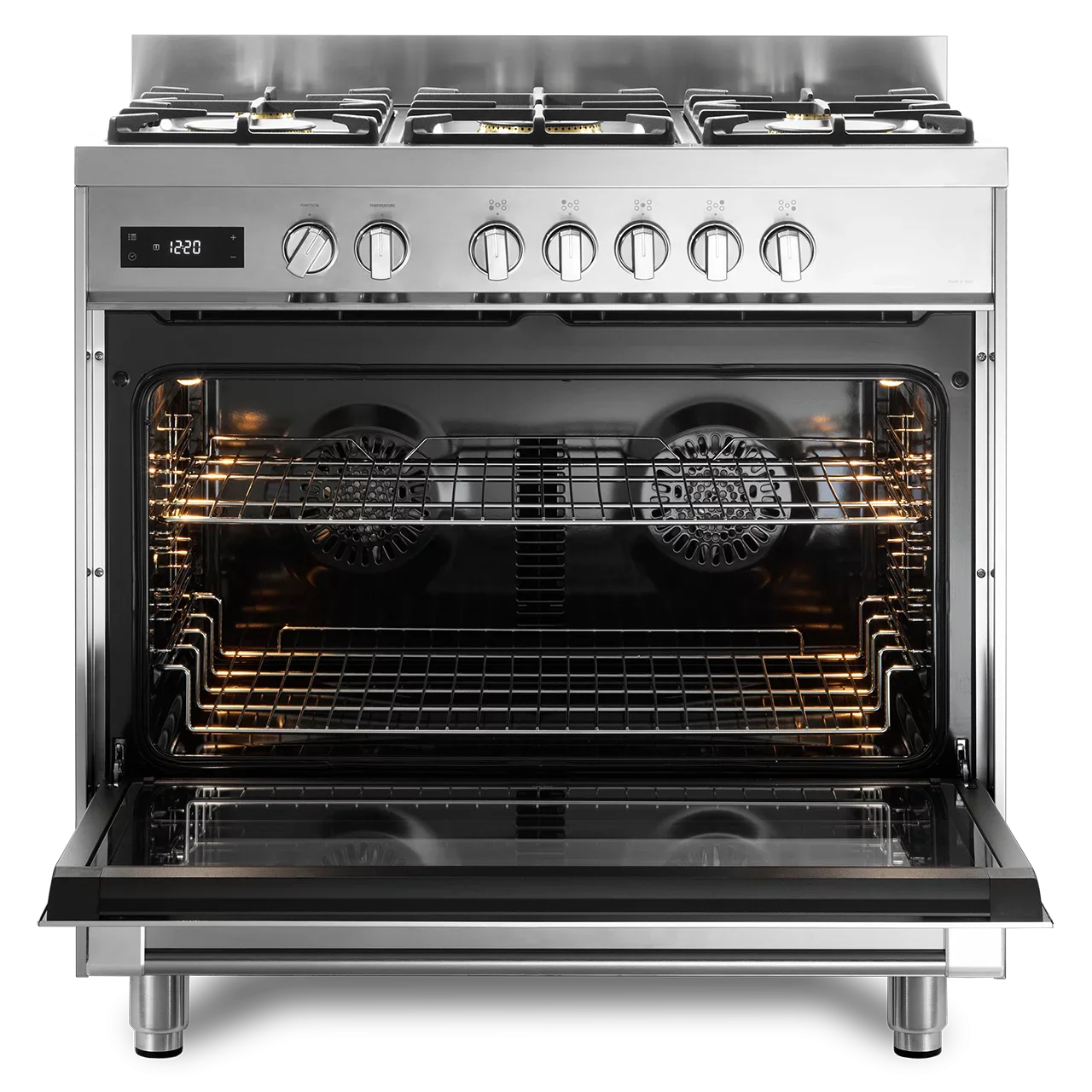 DeLonghi Space 90cm Dual Fuel Range Cooker DSR927DFX Stainless Steel - Image 4
