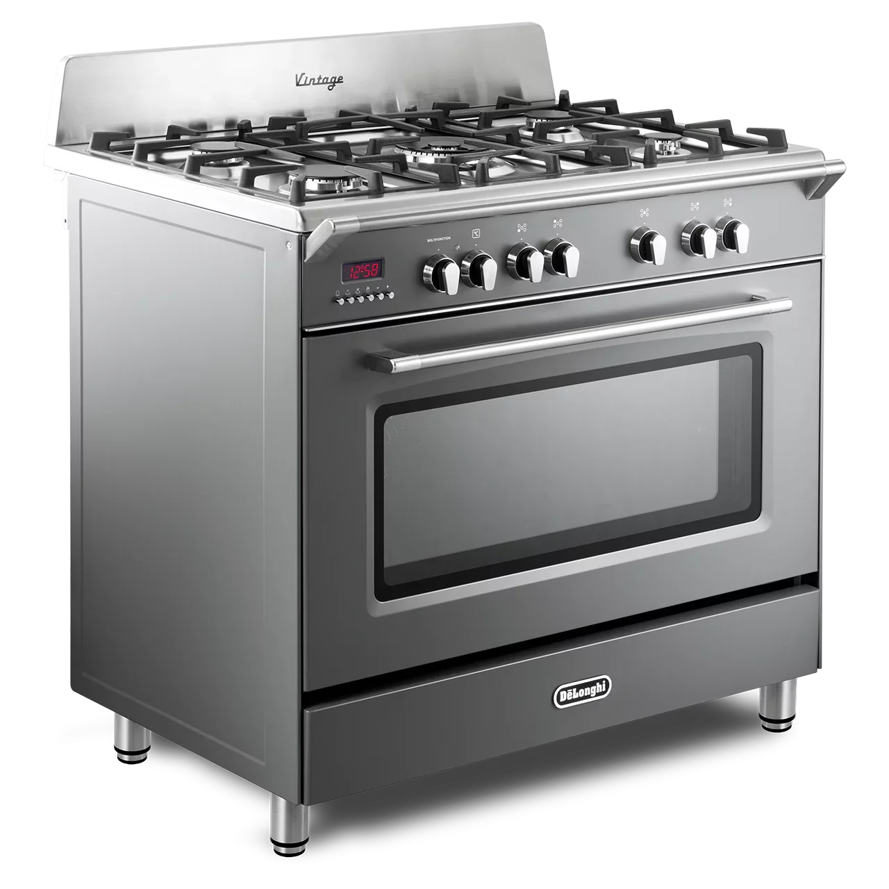 DeLonghi Vintage 90cm Single Cavity Dual Fuel Range Cooker DVRS916DF SLATE GREY - Image 3