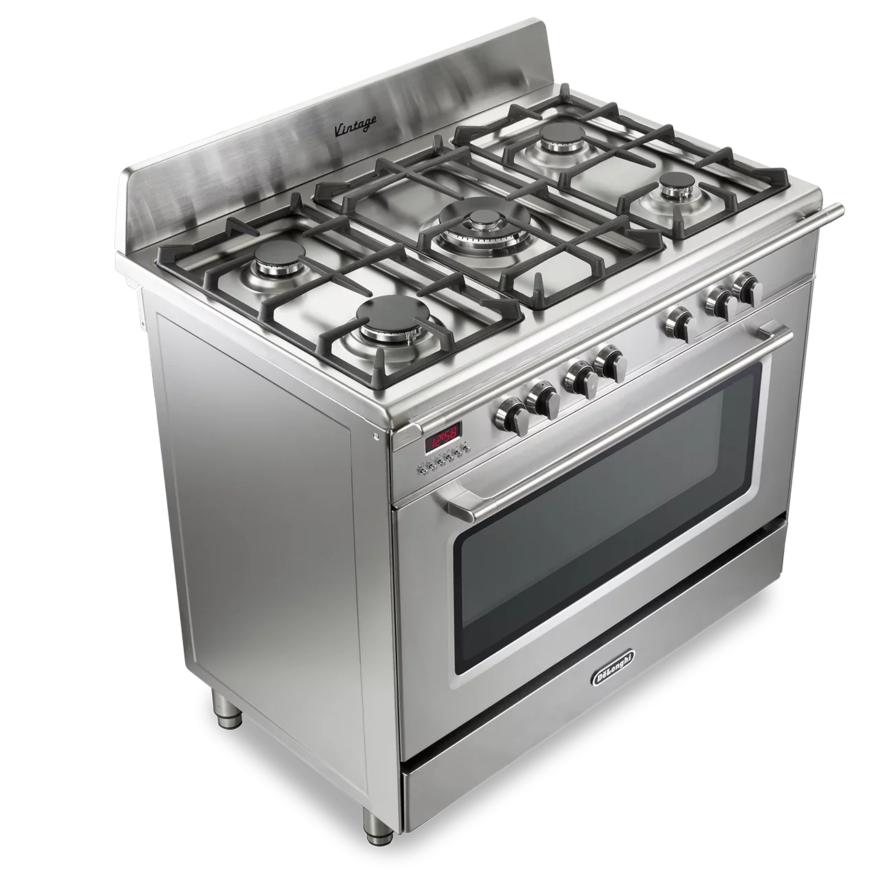 DeLonghi Vintage 90cm Single Cavity Dual Fuel Range Cooker DVRS916DFSS Stainless Steel - Image 4