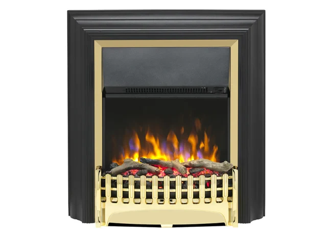 Dimplex KNG20XBR Kingsley Deluxe Black & Brass Optiflame XHD Freestanding Electric Fire