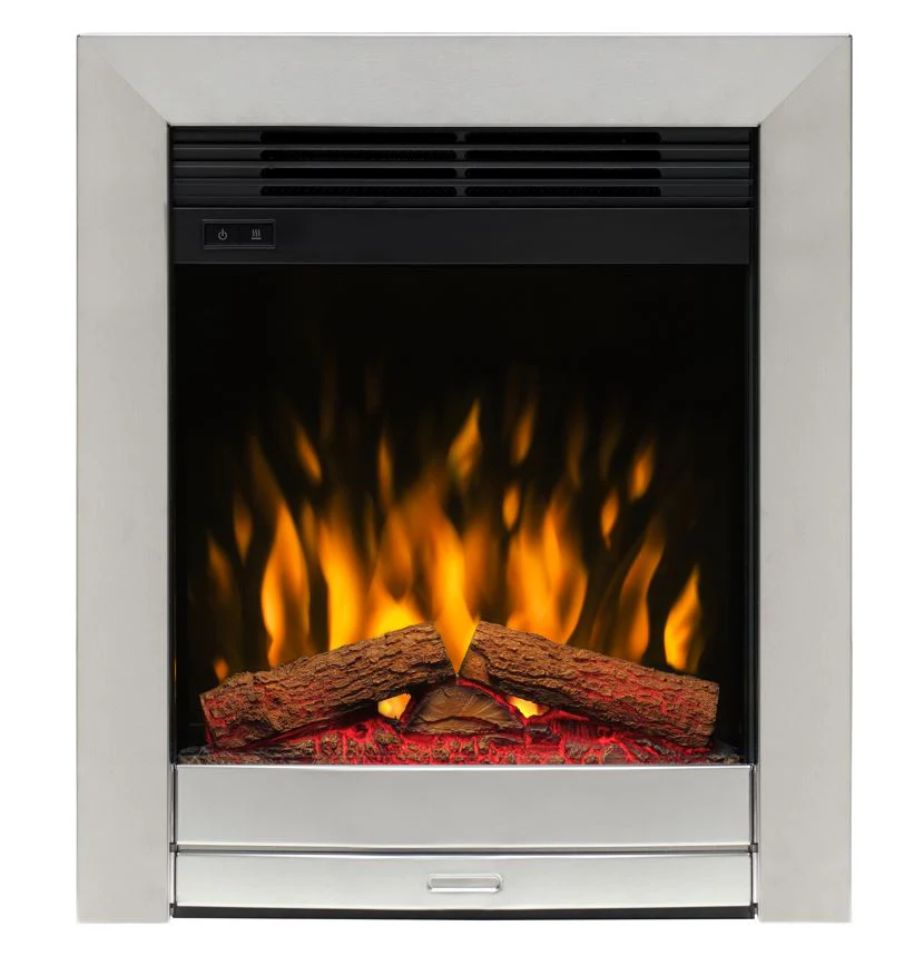 Dimplex Luna Brushed Chrome Optiflame Inset Electric Fire