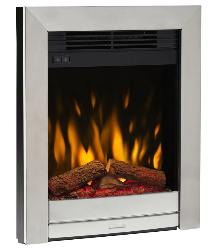 Dimplex Luna Brushed Chrome Optiflame Inset Electric Fire - Image 5