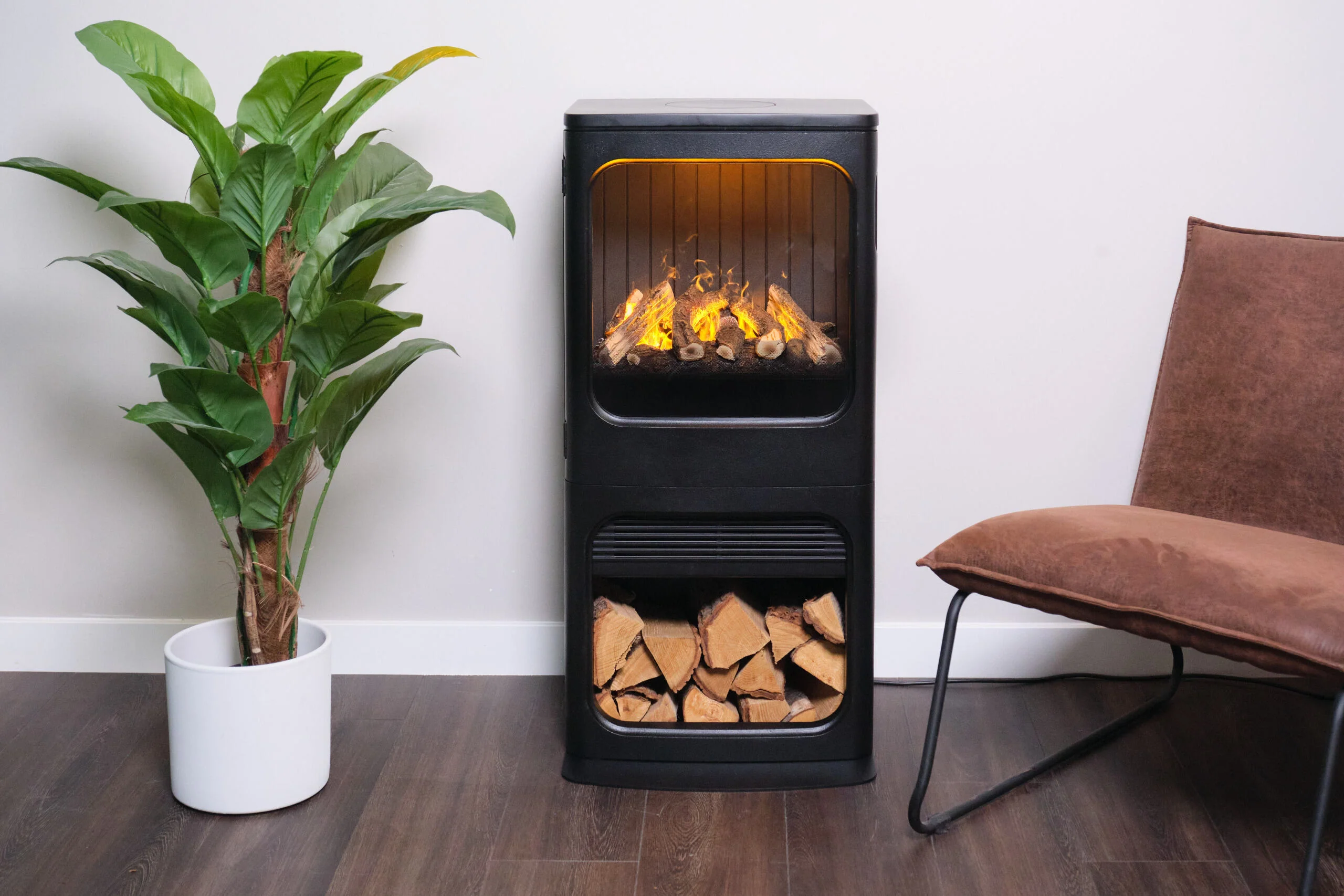 Dimplex Mapleton 100 Optimyst Electric Stove Fire with Log Store - Image 2