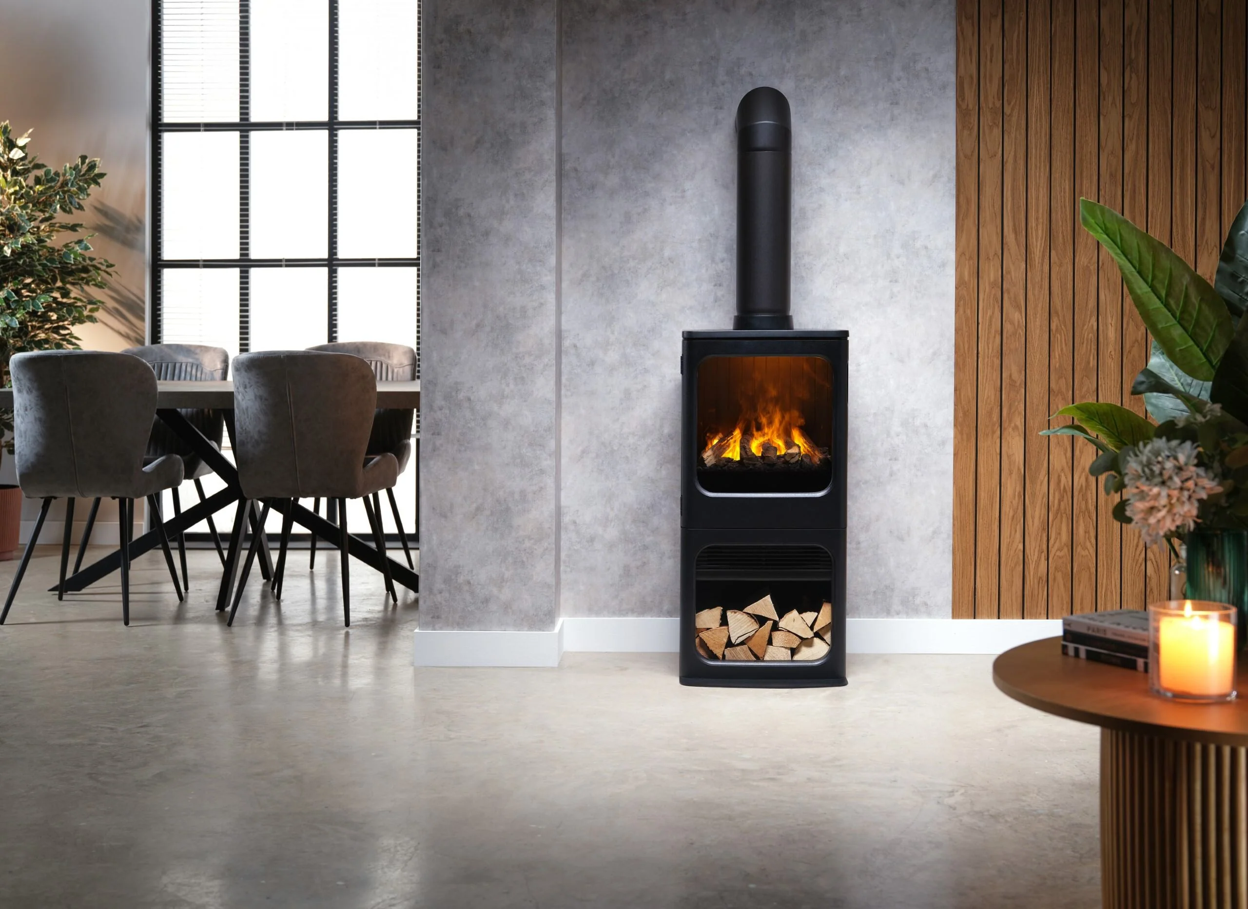Dimplex Mapleton 100 Optimyst Electric Stove Fire with Log Store - Image 3