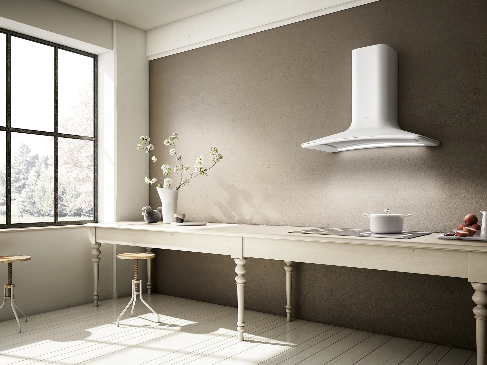 Elica Dolce-WH 85cm Chimney Cooker Hood - Image 2