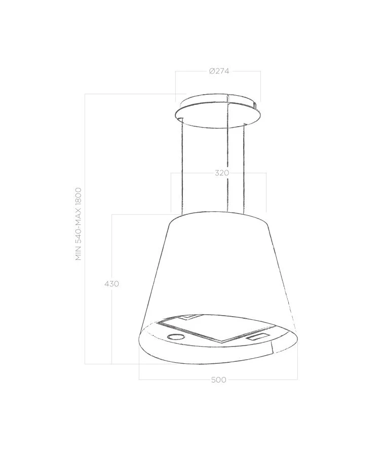 Elica JUNO-URB-IRON Ceiling Cooker Hood - Image 3
