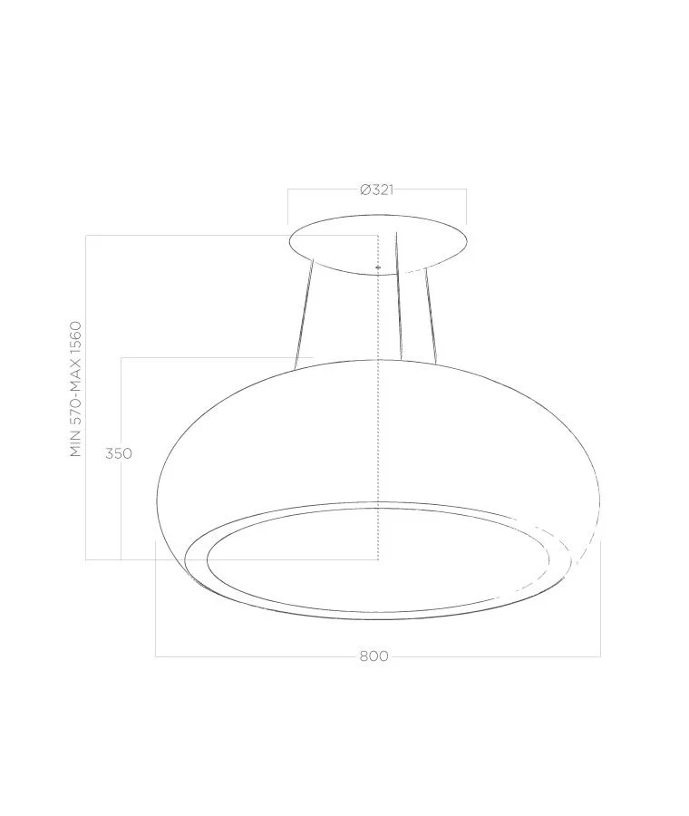 Elica PEARL-SS 80cm Ceiling Cooker Hood - Image 2