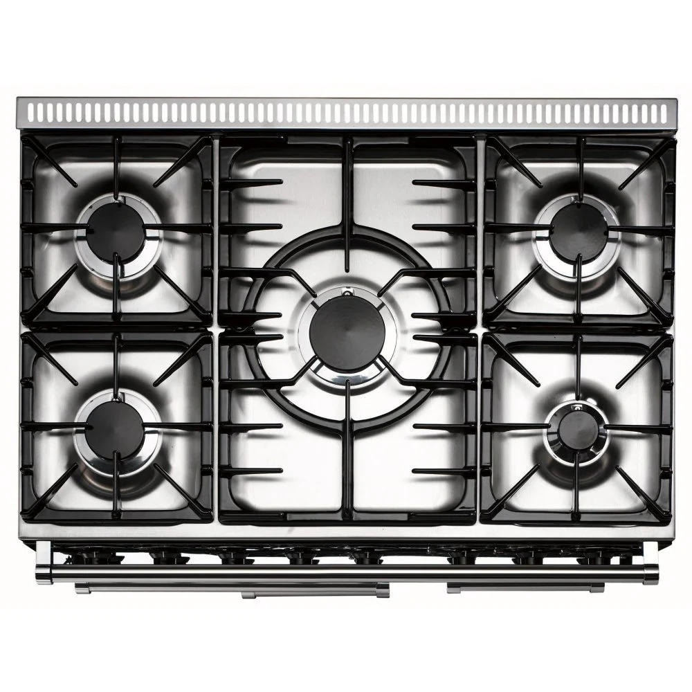 Falcon Deluxe 90cm Dual Fuel Range Cooker Black with Brass - Image 3