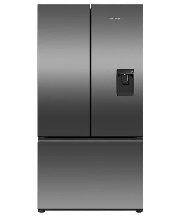 Fisher & Paykel Series 7 RF540ANUB6 Black Steel Plumbed American Fridge Freezer