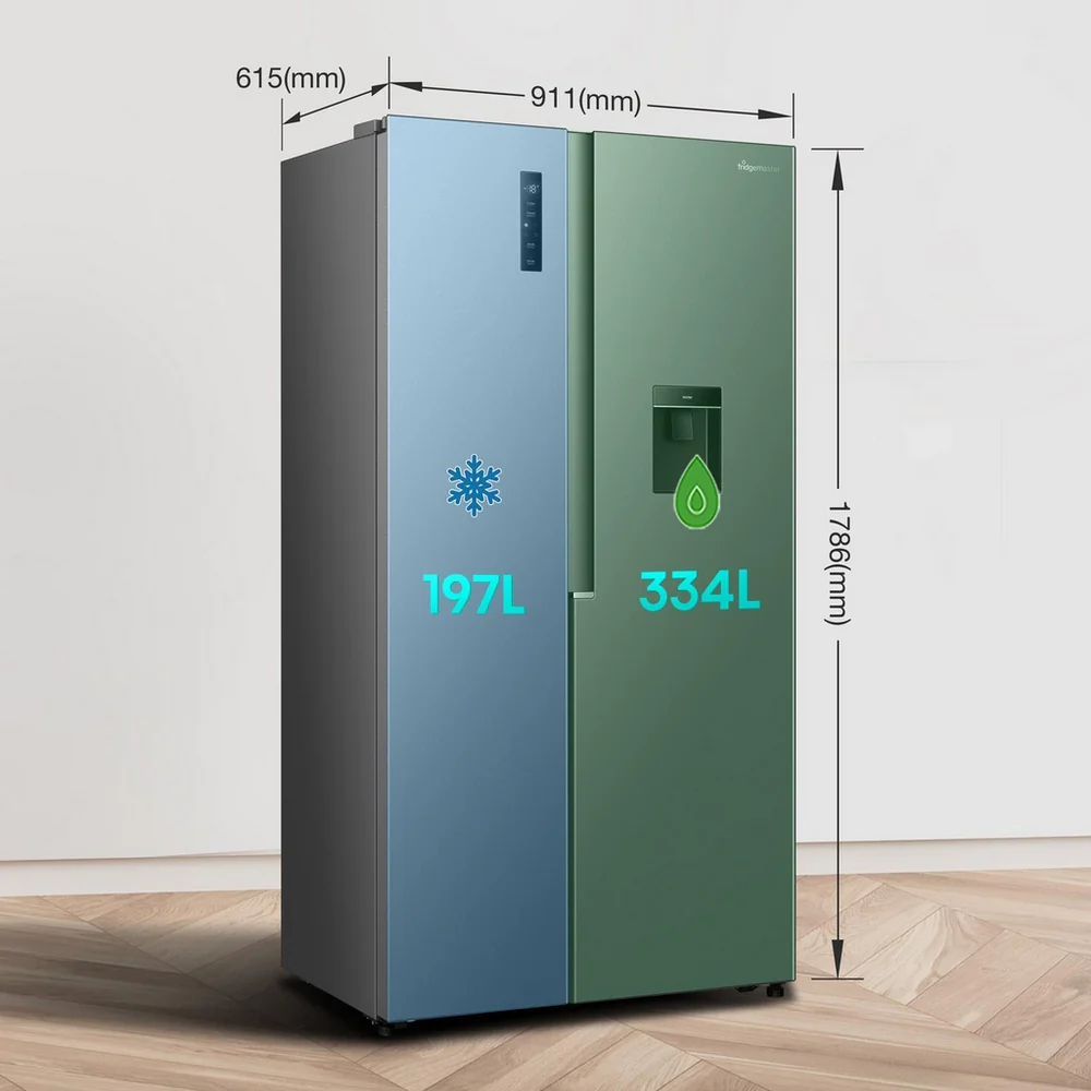 Fridgemaster MS91558DES Non Plumbed American Fridge Freezer - Image 3