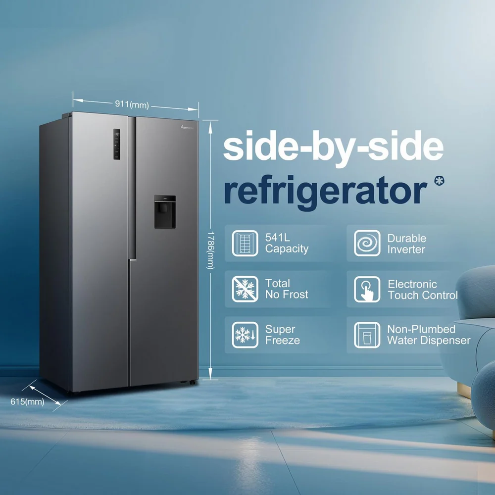 Fridgemaster MS91558DES Non Plumbed American Fridge Freezer - Image 4