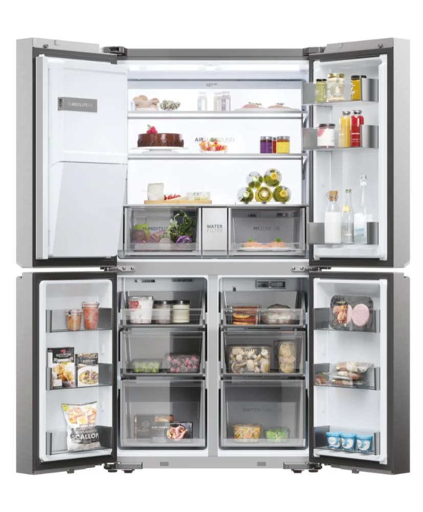 Haier Series 7 HCR7918EIMP Platinum Inox Plumbed American Fridge Freezer - Image 2