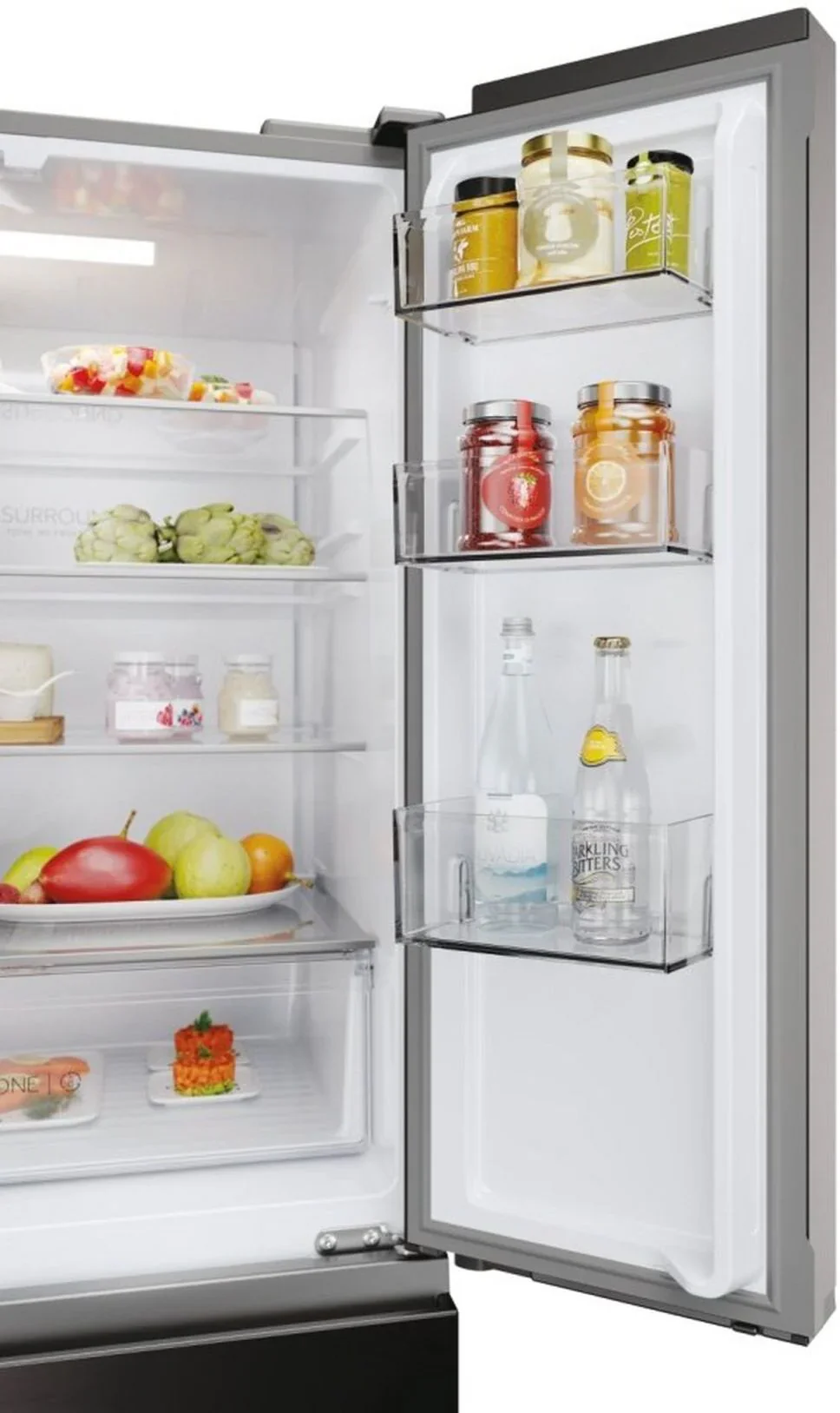 Haier HFR3718ENMD Dark Inox Freestanding Fridge Freezer - Image 4