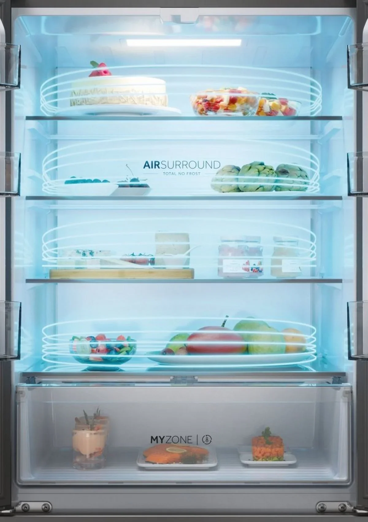 Haier HFR3718ENMD Dark Inox Freestanding Fridge Freezer - Image 5