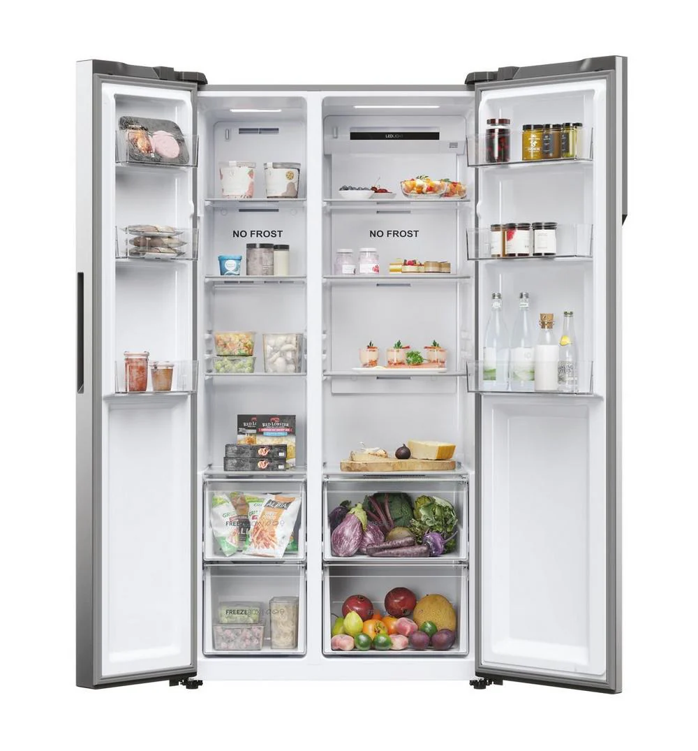 Haier Series 3 HSR5918DNMP Platinum Inox American Fridge Freezer - Image 3