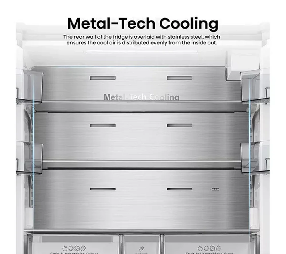 Hisense RF815N4SESE Plumbed Silver American Fridge Freezer - Image 8