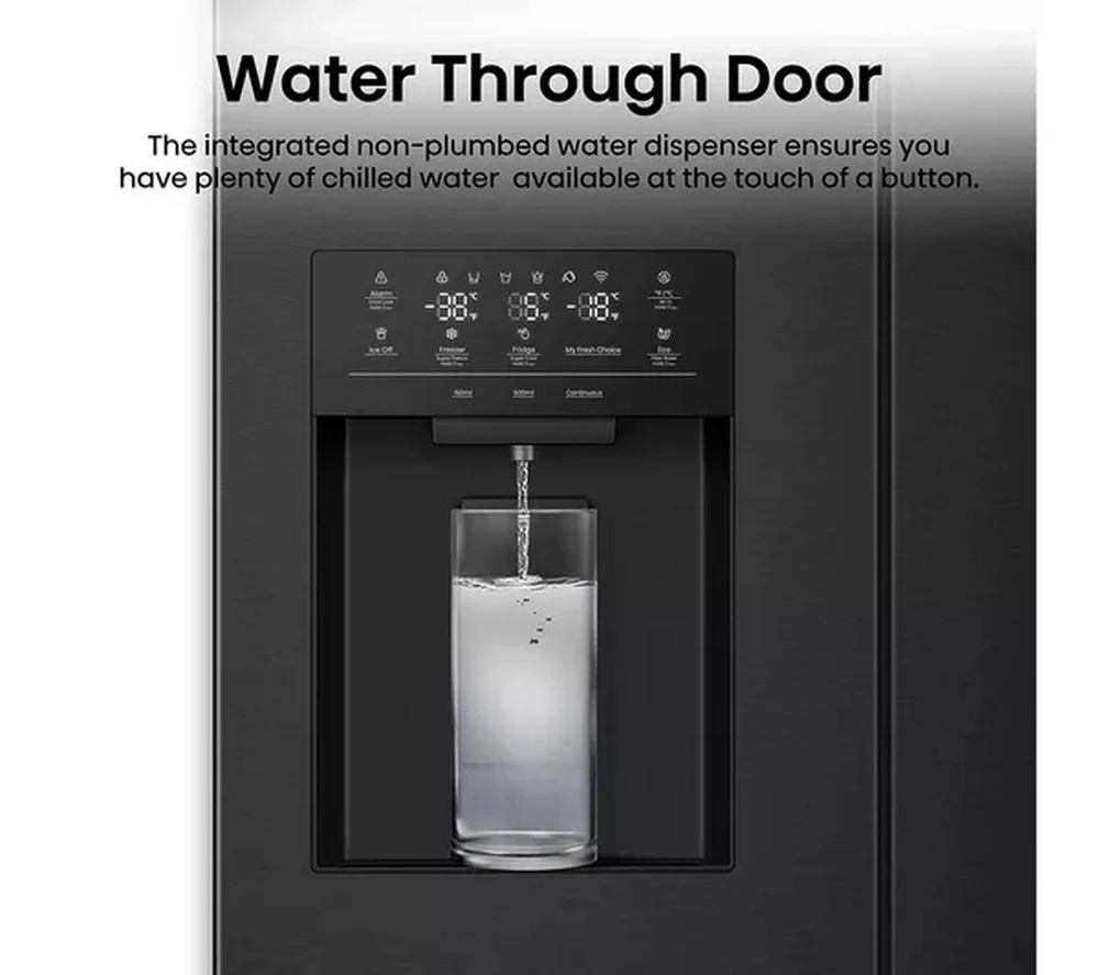 Hisense RQ5P470SYFD Non Plumbed Black American Fridge Freezer - Image 3