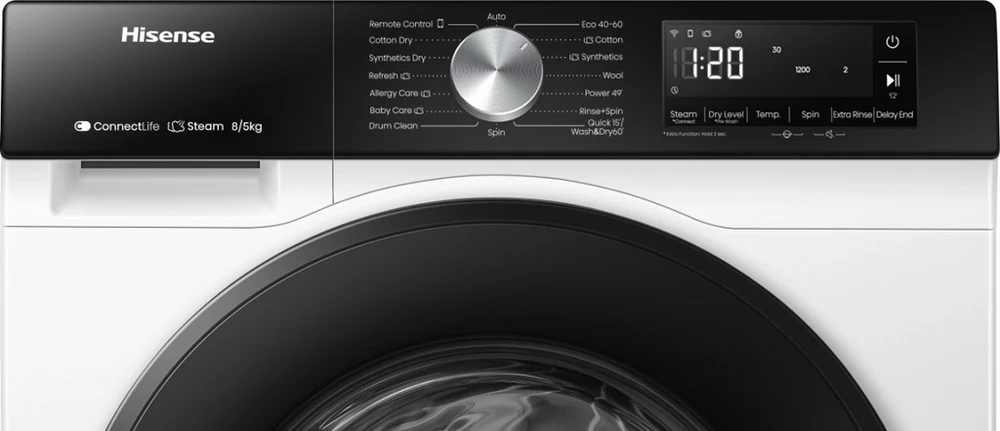Hisense WD3S8043BW3 WiFi-enabled 8kg/5kg 1400 Spin Washer Dryer - Image 4