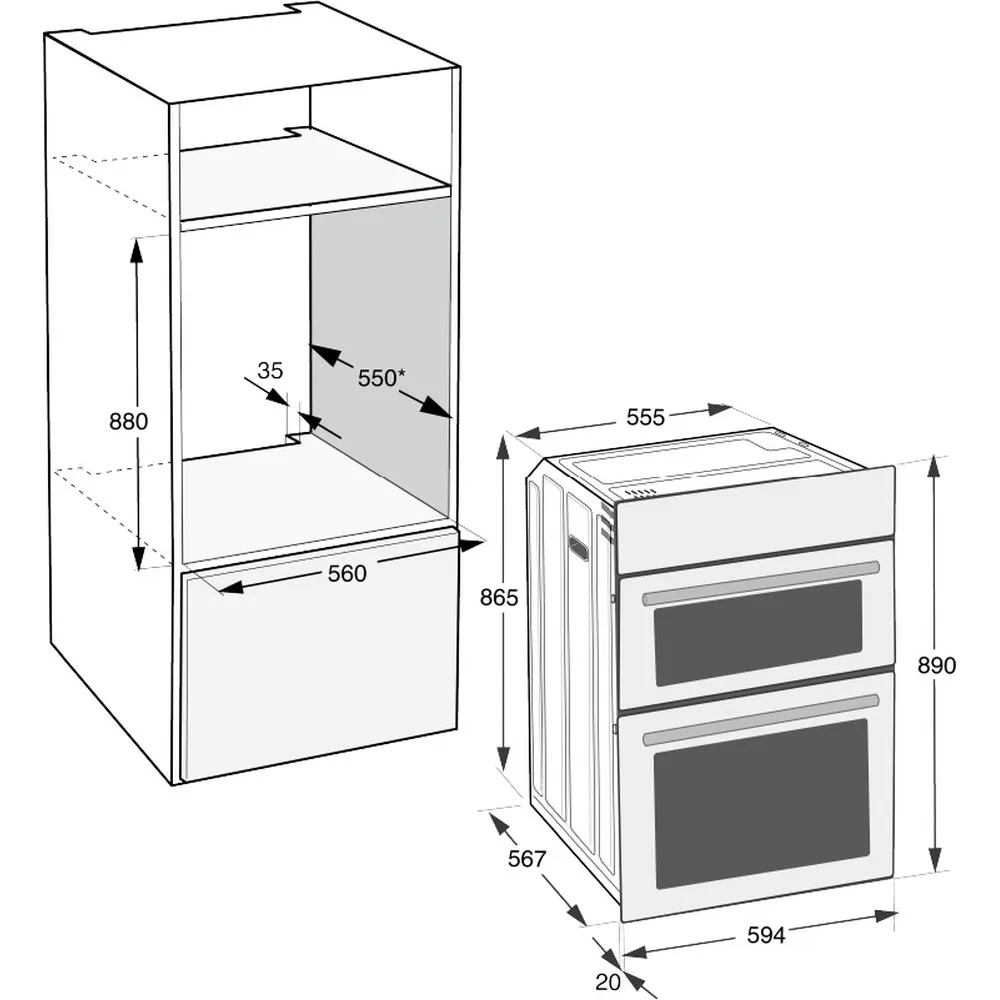 Hotpoint DIH10DB Built In Electric Double Oven Black - Image 5