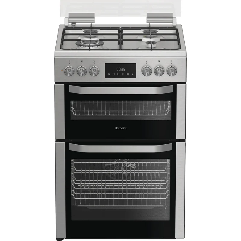 Hotpoint HDD6GDC2WX Stainless Steel Freestanding Dual Fuel Cooker