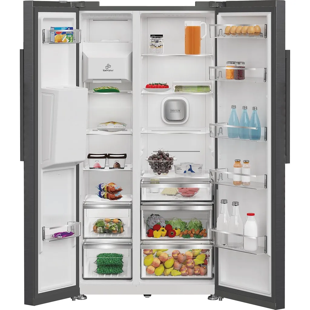 Hotpoint HPG26574WXBR5UK Inox Plumbed American Fridge Freezer - Image 4