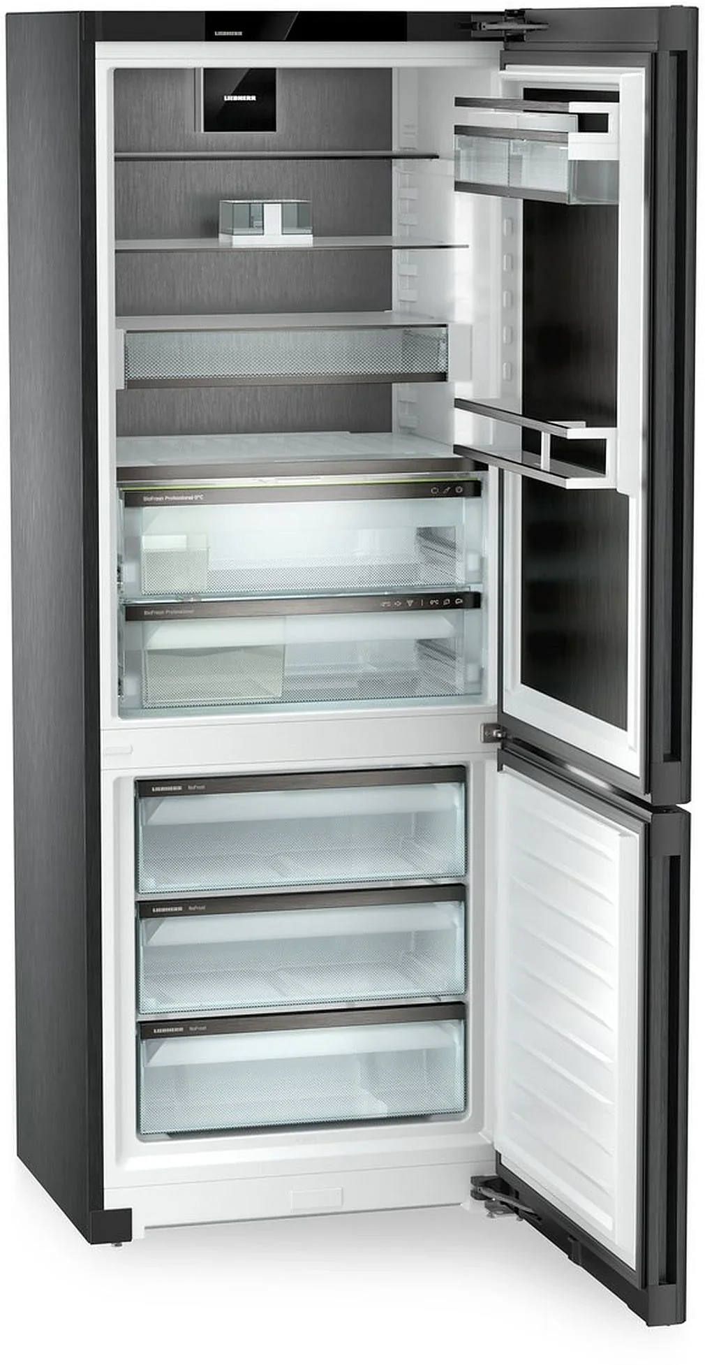 Liebherr Peak CBNbsc778i Freestanding Black Steel Frost Free Fridge Freezer - Image 4