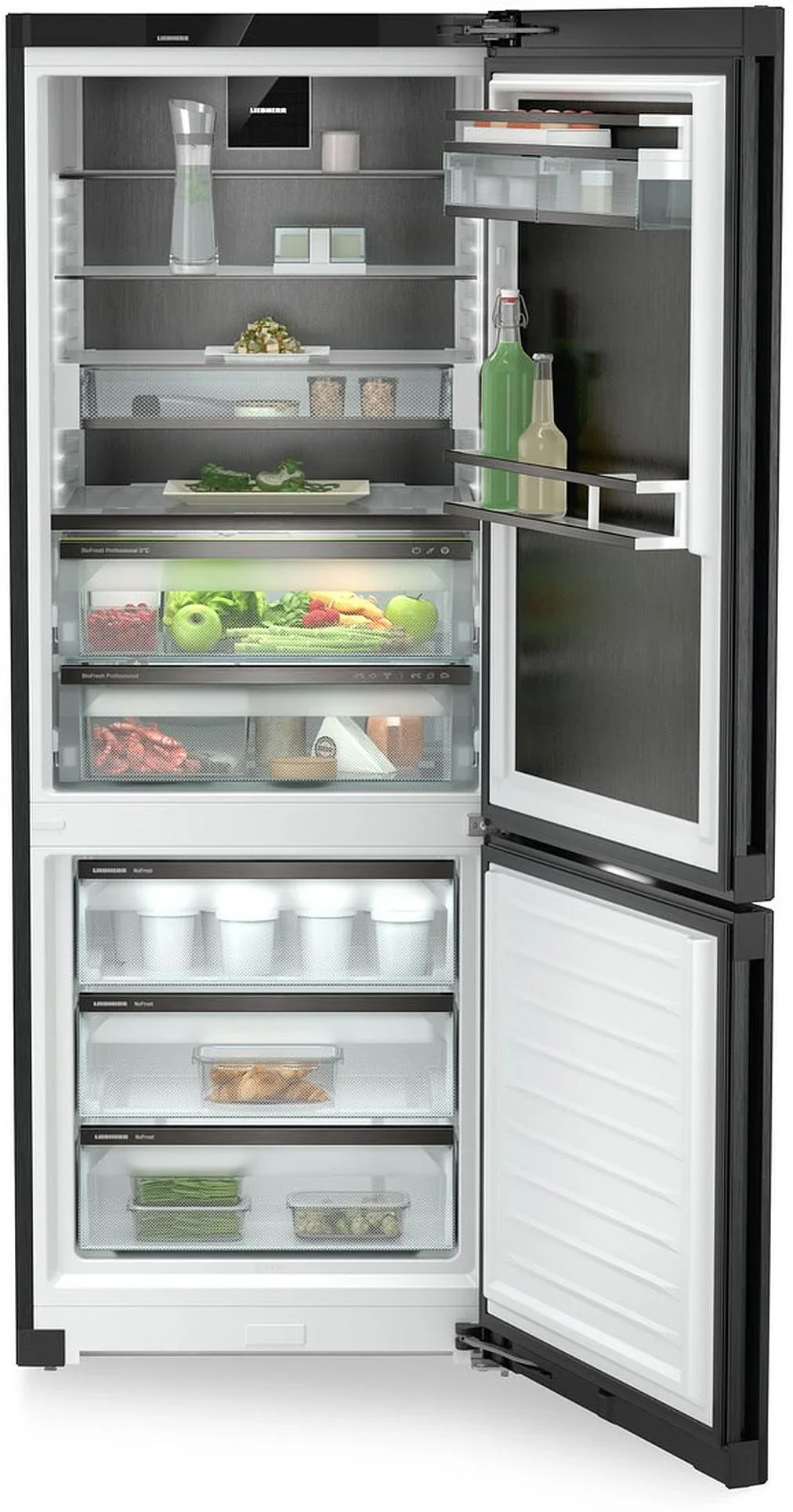 Liebherr Peak CBNbsc778i Freestanding Black Steel Frost Free Fridge Freezer - Image 6