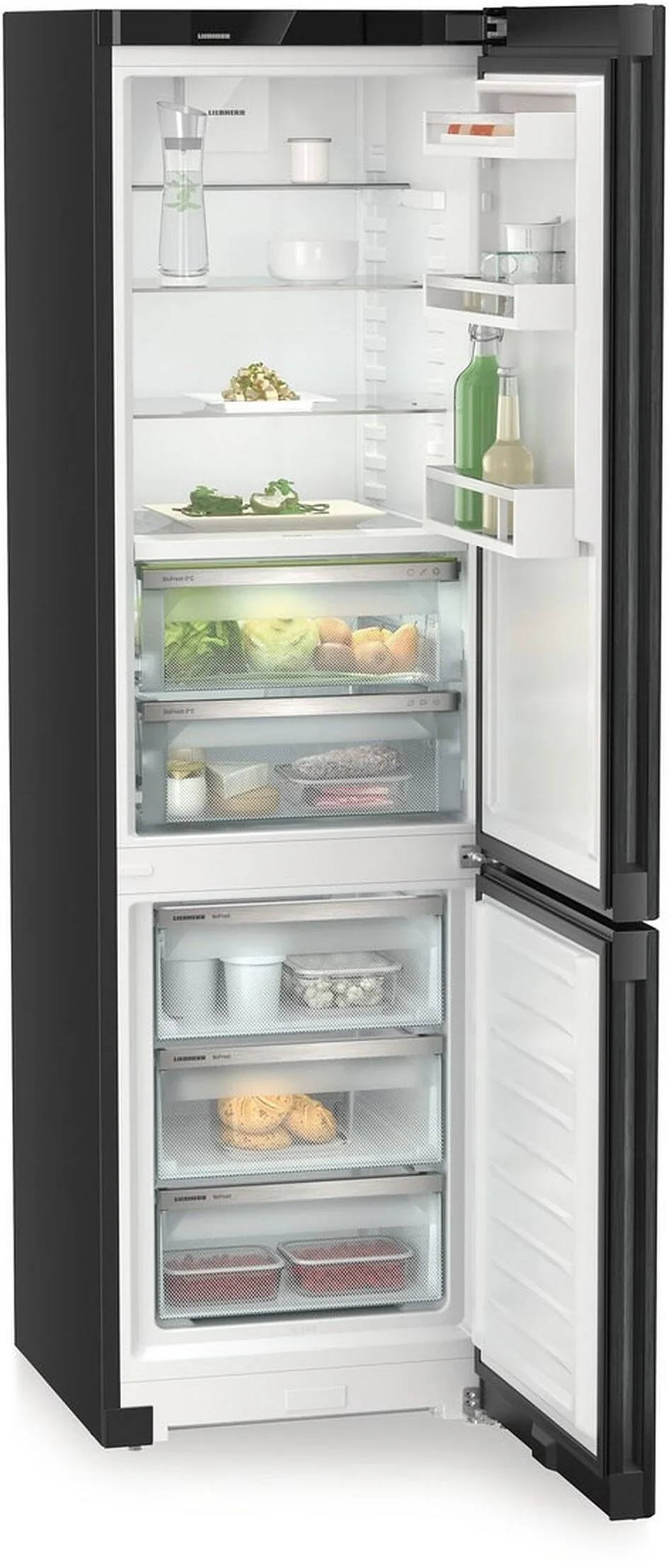 Liebherr Plus CBNbdc573i Freestanding Black Steel Doors Frost Free 70/30 Fridge Freezer