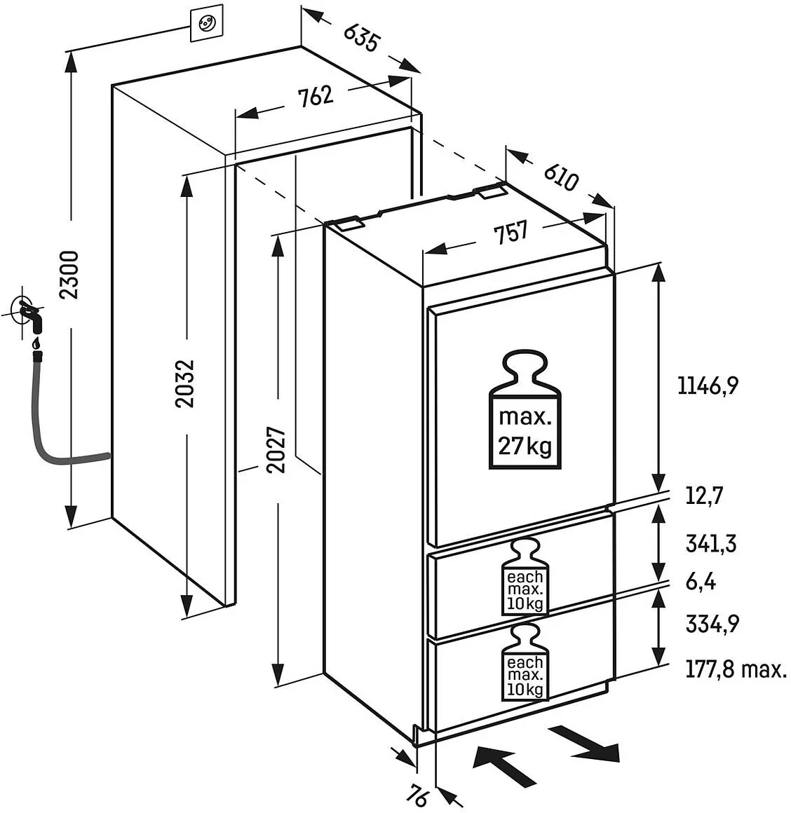 Liebherr Premiumplus ECBNe7870 Integrated Frost Free Fridge Freezer - Image 3