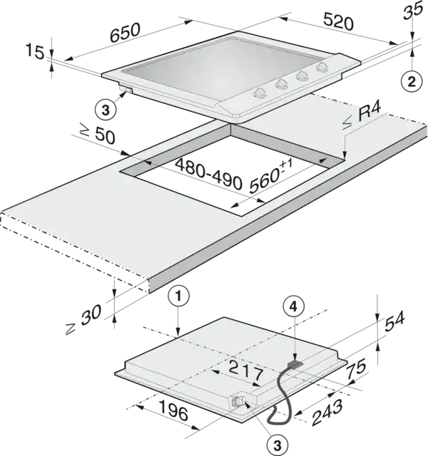Miele KM 2010 Gas Hob - Image 5