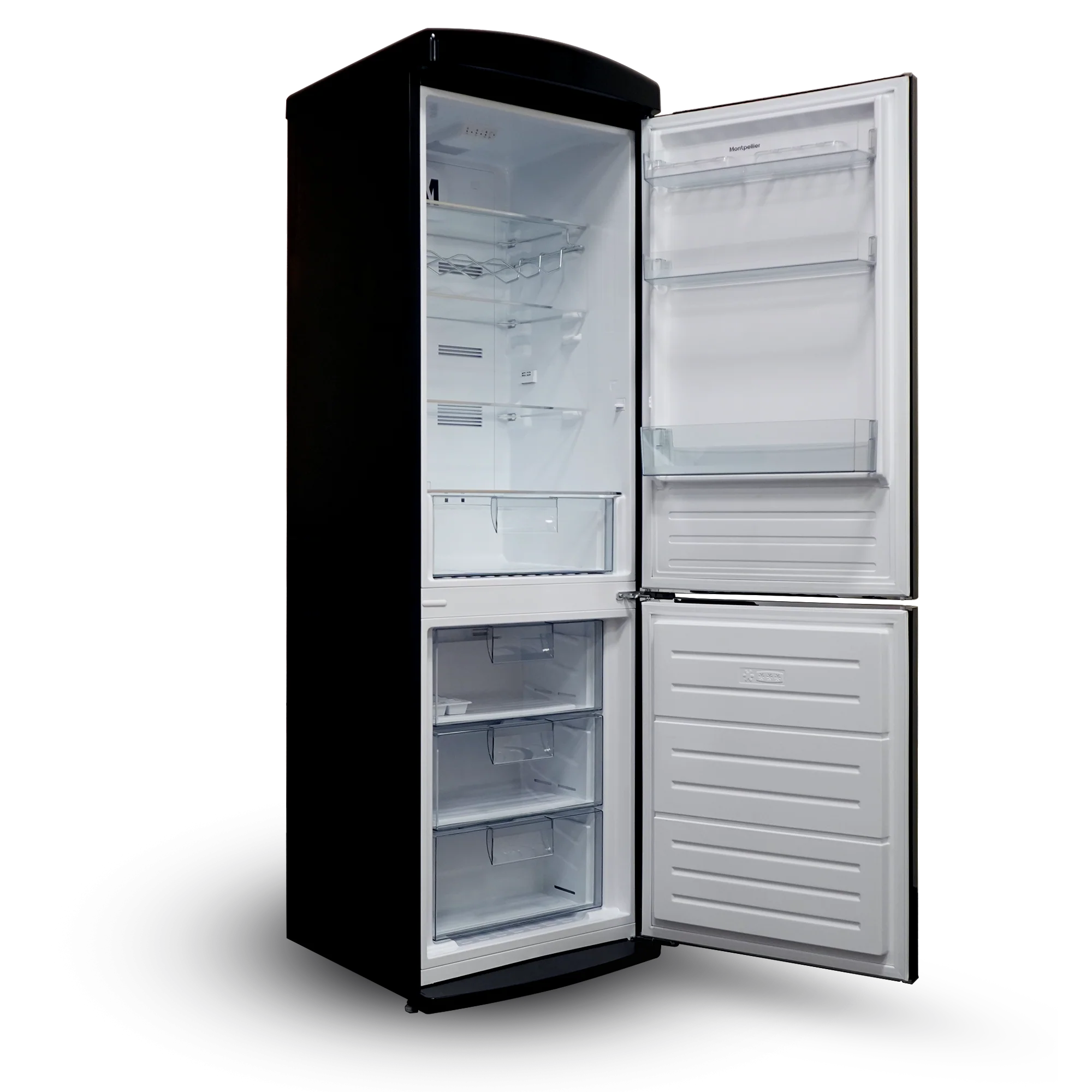 Montpellier MAB190K Retro Frost Free Fridge Freezer Black - Image 4