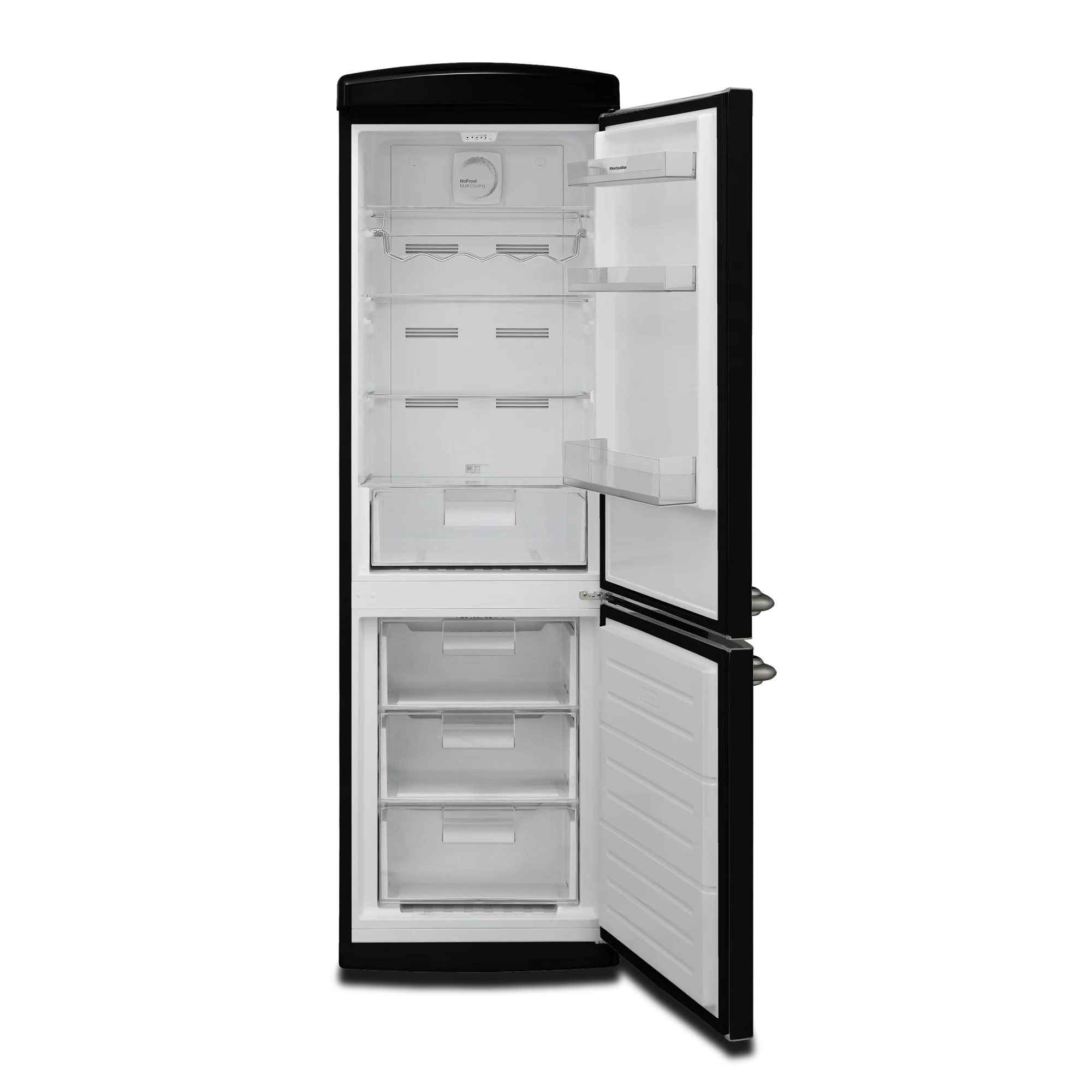 Montpellier MAB190K Retro Frost Free Fridge Freezer Black - Image 6