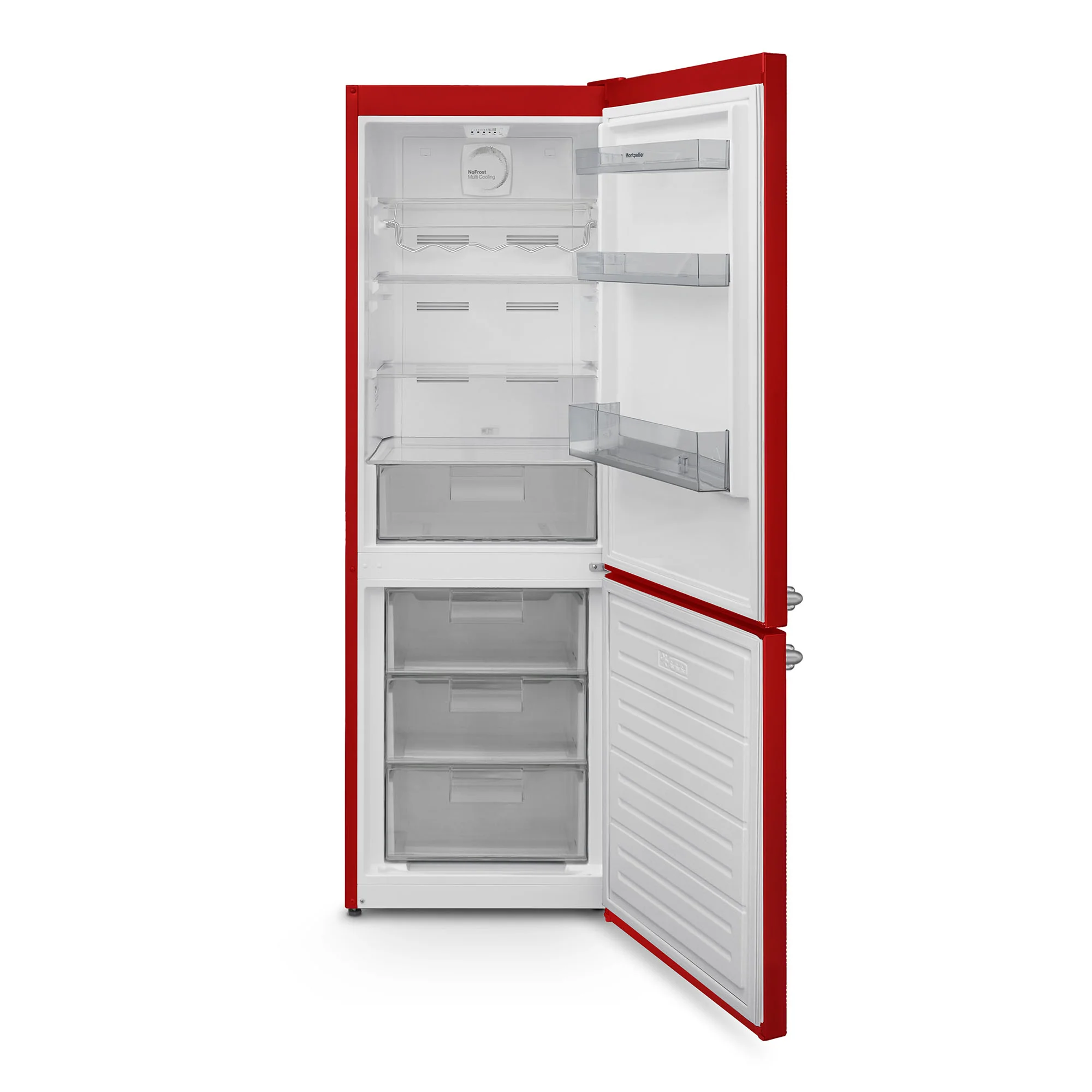 Montpellier MAB386ER Retro Frost Free Fridge Freezer Red - Image 3