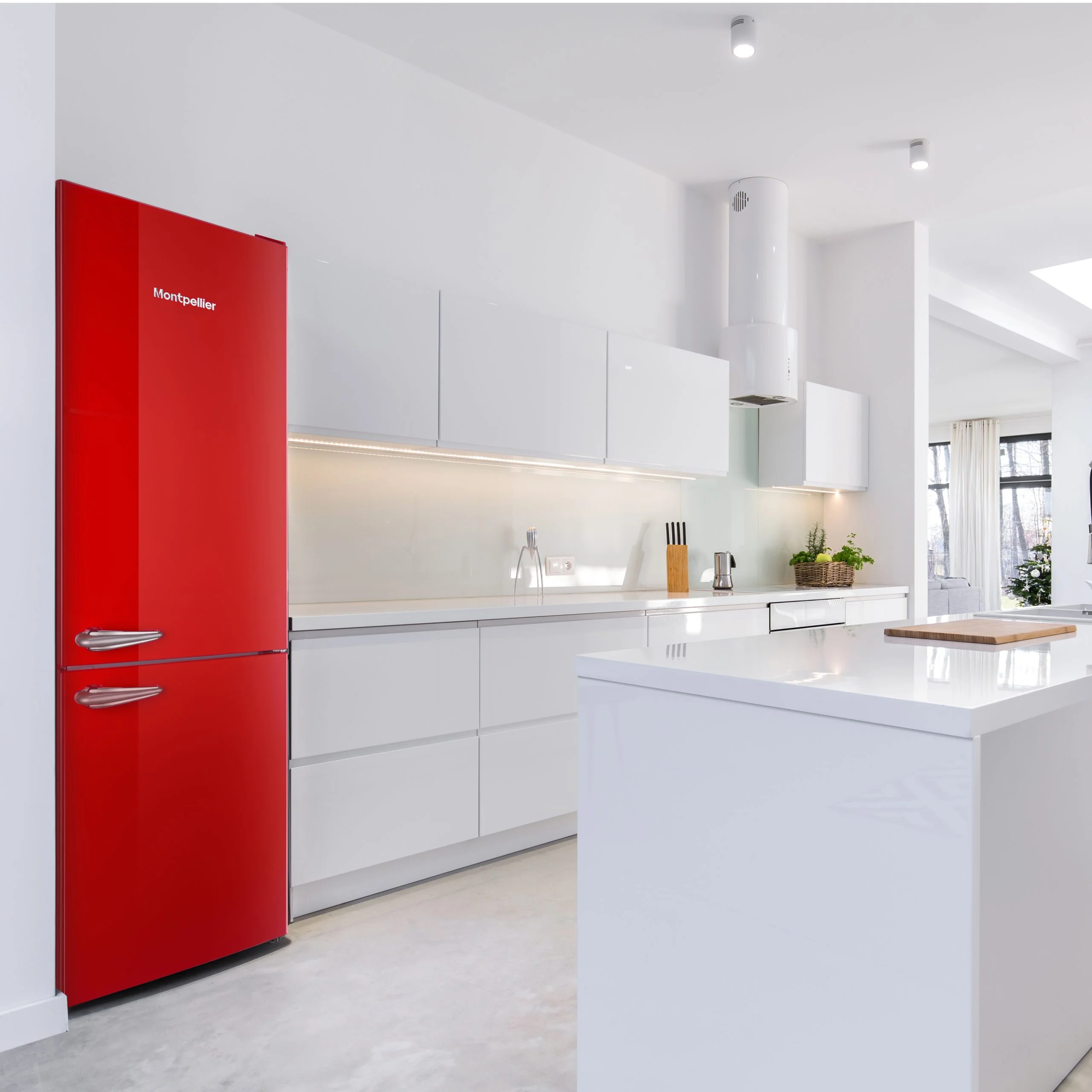 Montpellier MAB386ER Retro Frost Free Fridge Freezer Red - Image 4