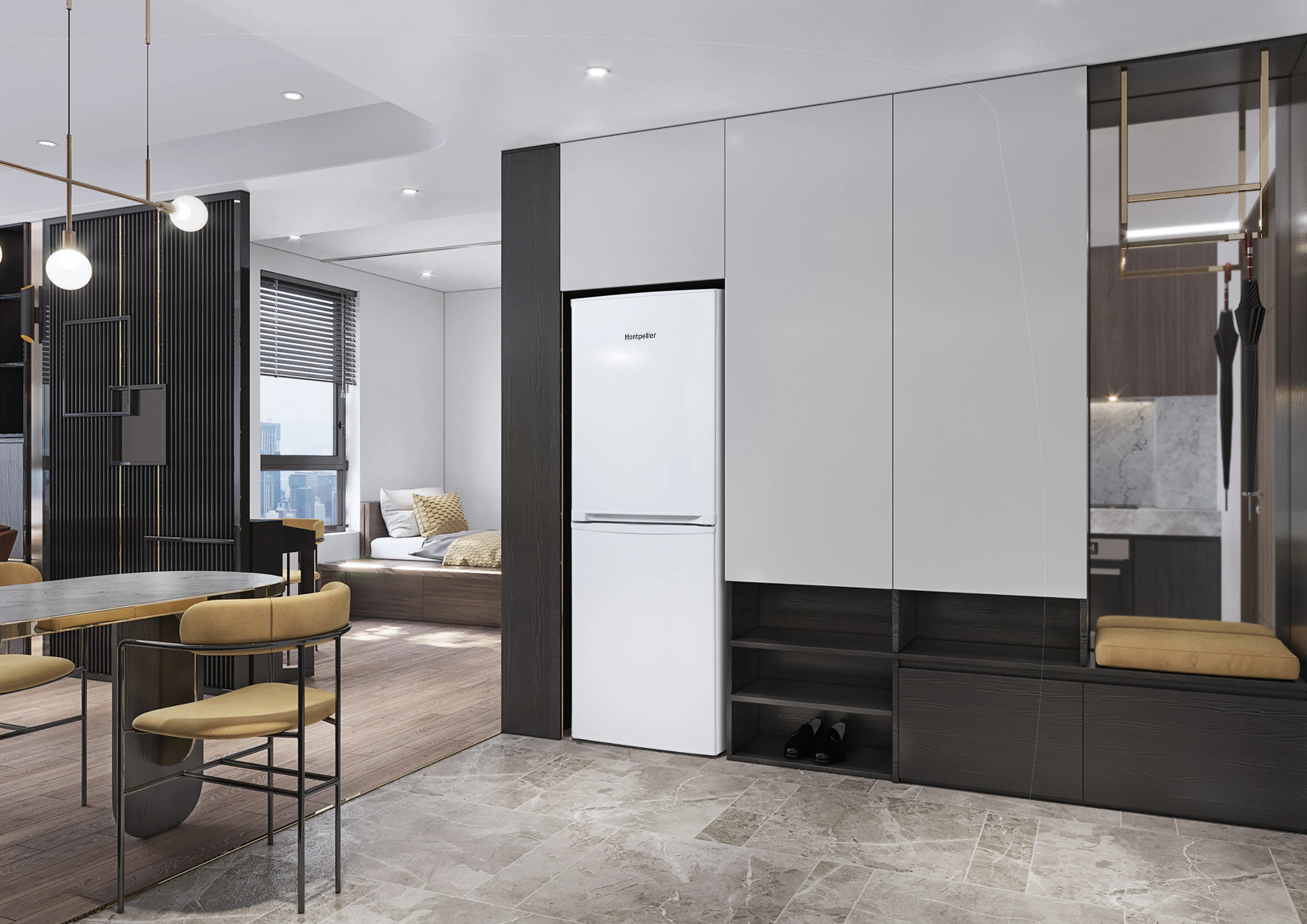 Montpellier MDAS136W Freestanding 50/50 Fridge Freezer - Image 5